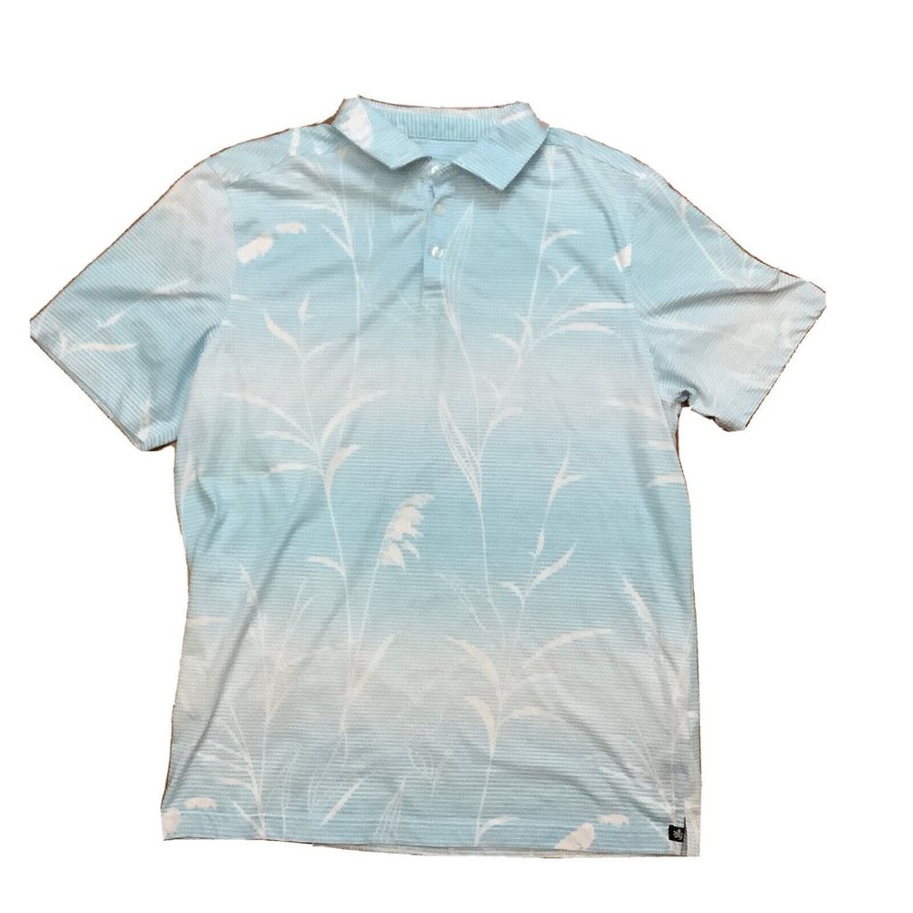 Nat Nast  Golf Short Sleeve Polo Blue Shirt Blue White size large